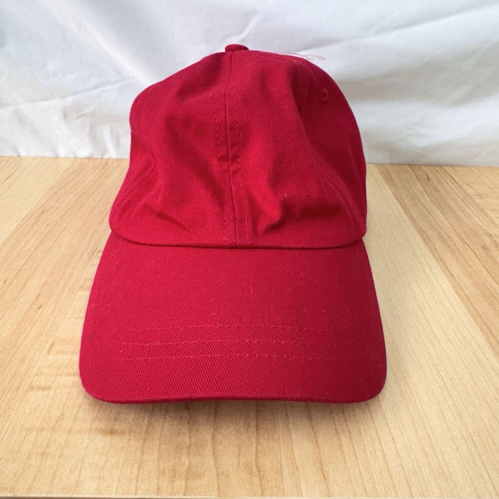 Disney RN 87429 Red Baseball Cap Hat Adult Adjustable Strapback Solid Blank